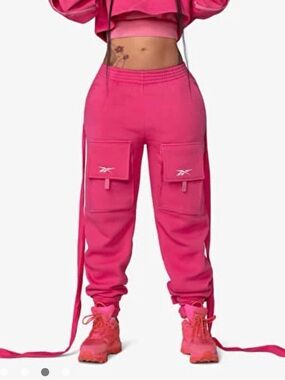 Reebok Cardi B Hot 🥵 Pink Cargo Jogger Pants - Women's 2x